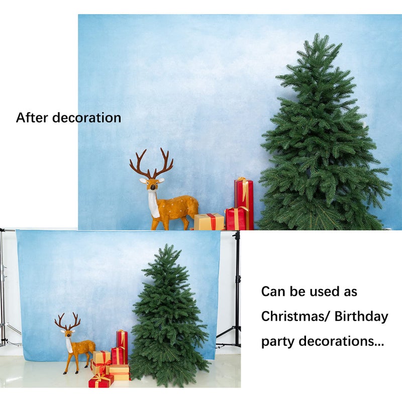 Kate 5x7ft/1.5x2.2m Blue Backdrop Texture Baby Blue Portrait Photo Shoot Studio Props - Image 3